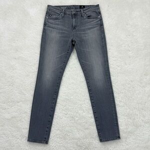 AG Adriano Goldschmied Women's Grey Legging Ankle Super Skinny Jeans | 27R
 b86